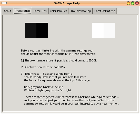 Info page